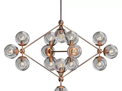 Modo chandelier 15 globes bronze clear von Roll Hill 3D model