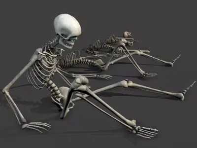 Dungeon Skeletons and Bones  Low-poly 3D model