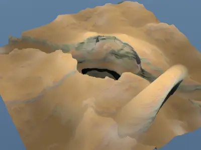 The Abyss desert island in middle of ocean 3D model