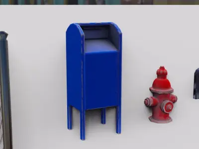 City Stuff Low-poly 3D model