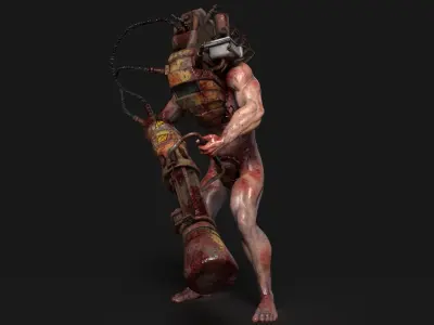 Sci-fi Cyber Victim 2 Low-poly 3D model