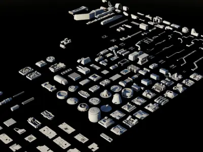 Scifi Kitbashing 3D model