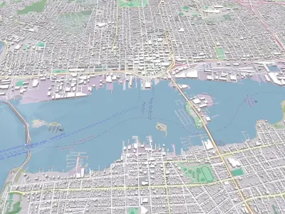 Cityscape New Bedford United States  3D model