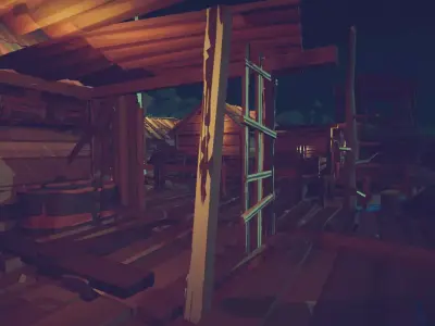 Swamp ia architecture Low-poly 3D model