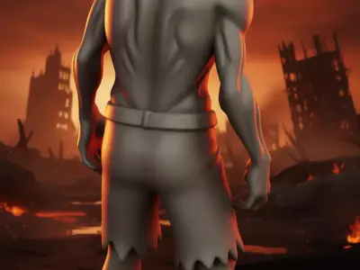 Realistic Horror Zombie Walking Post-Apocalyptic 3D Low-poly 3D model