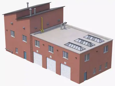 Industrial Building 15 Low-poly 3D model