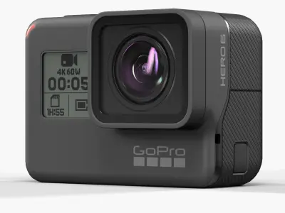 GoPro Hero6 Black action camera Low-poly 3D model