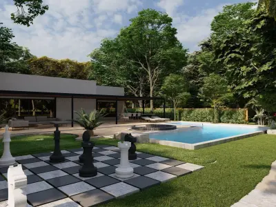 3D Exterior Scene 3D model design garden and landscape 3D 3D model purchase
