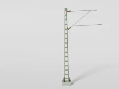 Standard overhead line mast Low-poly 3D model