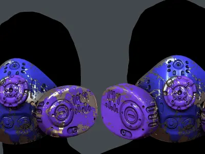 Gas mask helmet 3d model scifi Low-poly Low-poly 3D model