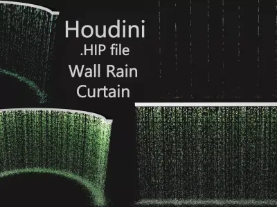 Waterfall Wall Rain Curtain Fountains HIP file 3D model