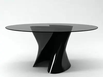 S Table dining with glass top 3D model