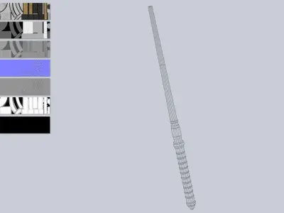 Sci fi baston Low-poly 3D model