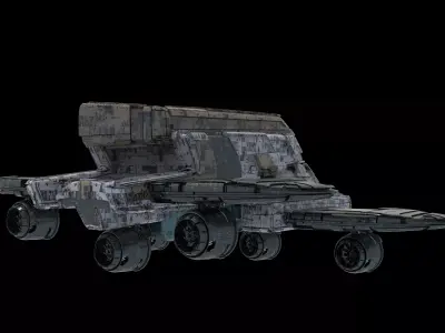 salina v3 Huge SciFi Spaceship 3D model