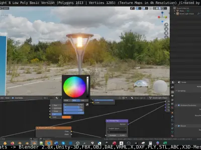 Street Light 6 Basic Version Low-poly 3D model