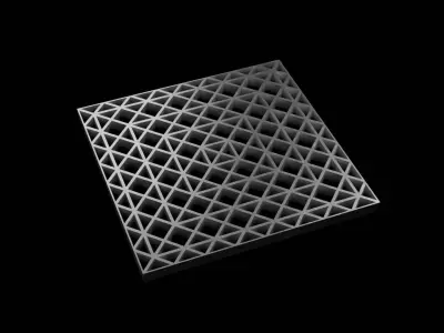 Steel Grating Flooring Low-poly 3D model