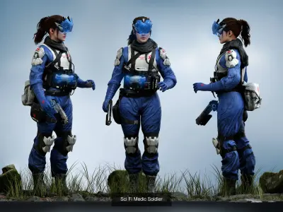 Sci Fi Soldiers 3D Model Pack