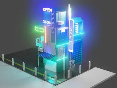 Cyber place 3D model