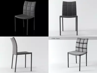 Gilda four different chairs 3D model