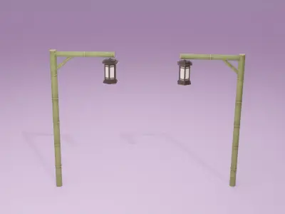 Bamboo Hanji Light Low-poly 3D model