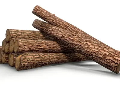 Log - Pine decks Low-poly 3D model