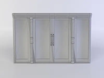 Door with metal bars Low-poly 3D model