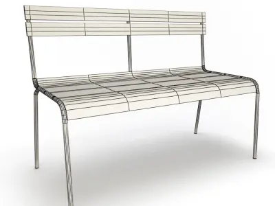 Luxembourg Metallic Benches and Table Fermob 3D model