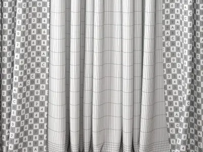Curtain with stripes 3D model