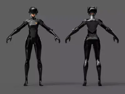 BRUTE Gunner Pilot Sci fi Low-poly Rigged 3D model