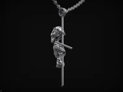 Skeleton Cross Pendant Silver street collection  3D print model