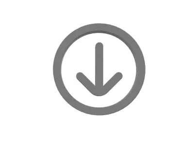 3d arrow circle down Low-poly 3D model