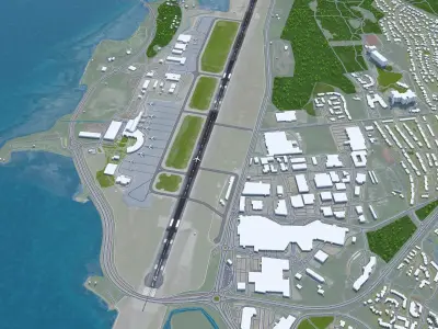 Tromso Airport 12km Low-poly 3D model