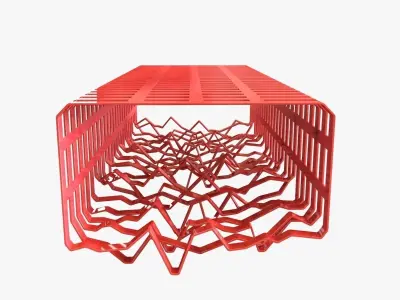 Interferences metal bench by TF URBAN 3D model