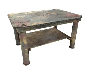 Iron table workbench tool painted da1 Low-poly 3D model