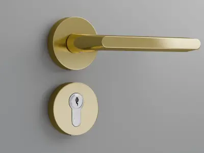 Interior Door Handle PBR Low-poly 3D model Low-poly 3D model