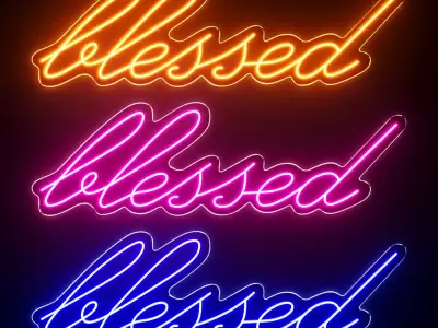 Blessed Neon Sign 3D model