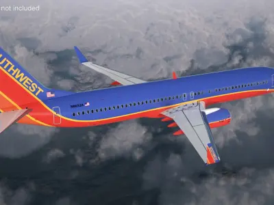  Southwest Airlines Boeing 737-900 with Interior Rigged for Cinema 4D 