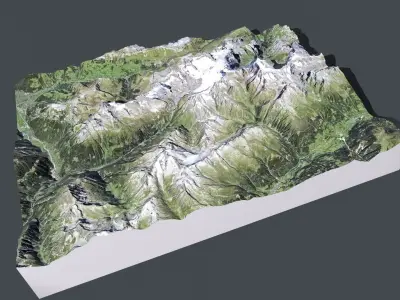 Mountain landscape Scharhorn Alps  3D model