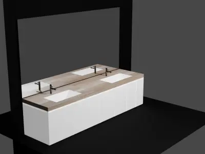 Bathroom Vanity with Mirror 3D model