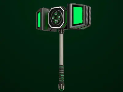 Sci-Fi Hammer09 All PBR Unity UE Textures Included Low-poly 3D model