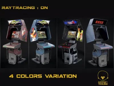 Arcade GAme Machine Cyberpunk Optimized FOr games  Low-poly 3D model