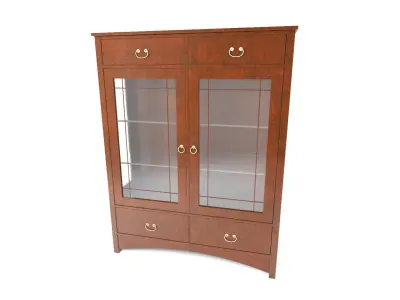 Sofa set 3D model china cabinet with glass doors 3D model