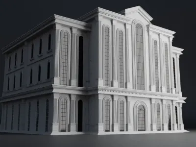 CLASSIC OLD EUROPEAN BUILDING 05 Low-poly 3D model