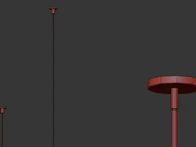 ModernRail modern brass chandelier with four glass shades 3D model