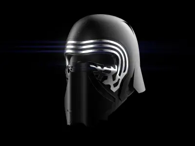 Kylo Ren mask Low-poly 3D model