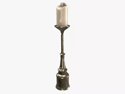 Medieval Candle Low-poly 3D model