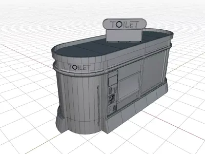 Public Urban City Toilet 3D model