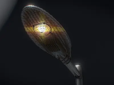 Sci-Fi Street Light 14 version 6 5m with pole 2 Low-poly 3D model