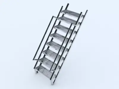 Metal Stairs Low-poly 3D model
