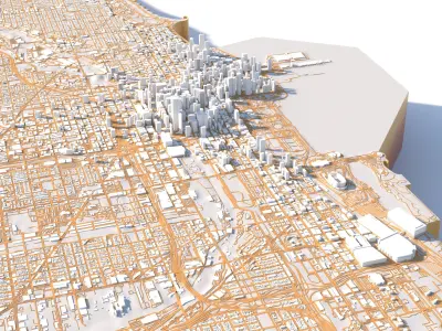 Chicago City Illinois USA 3D model